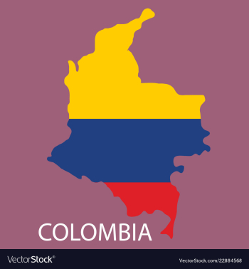 Flag-map of colombia vector image Flag-map of colombia vector image