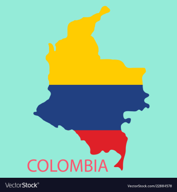 Flag-map of colombia vector image Flag-map of colombia vector image