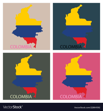 Flag-map of colombia vector image Flag-map of colombia vector image