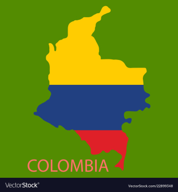Flag-map of colombia vector image Flag-map of colombia vector image