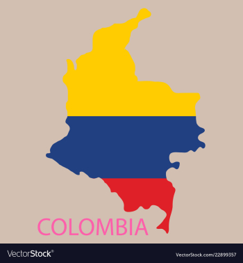 Flag-map of colombia vector image Flag-map of colombia vector image