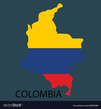 Flag-map of colombia vector image Flag-map of colombia vector image