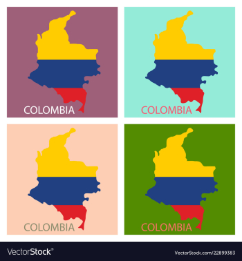 Flag-map of colombia vector image Flag-map of colombia vector image
