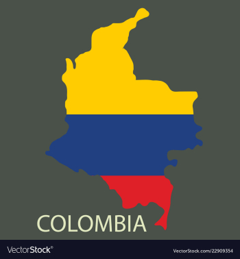 Flag-map of colombia vector image Flag-map of colombia vector image
