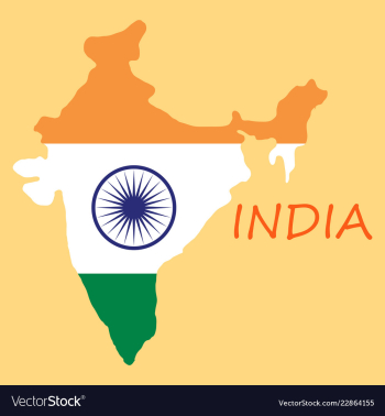 Flag map of india vector image Flag map of india vector image