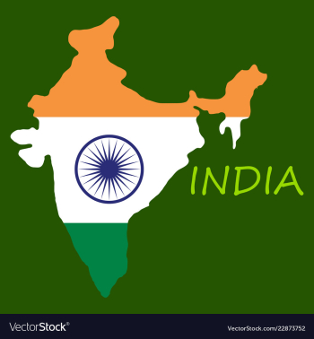 Flag map of india vector image Flag map of india vector image
