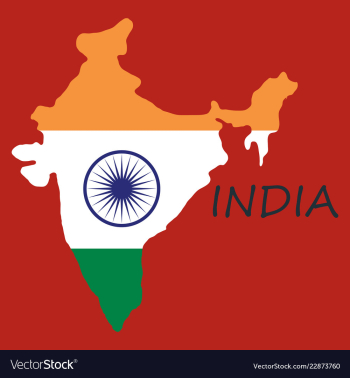 Flag map of india vector image Flag map of india vector image