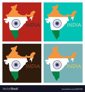 Flag map of india vector image Flag map of india vector image
