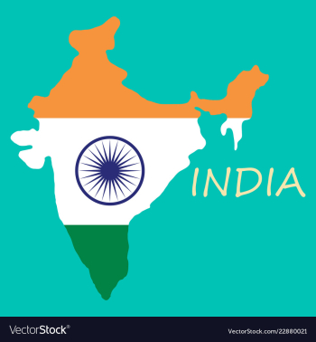 Flag map of india vector image Flag map of india vector image
