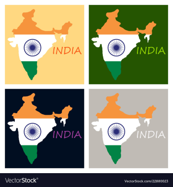 Flag map of india vector image Flag map of india vector image