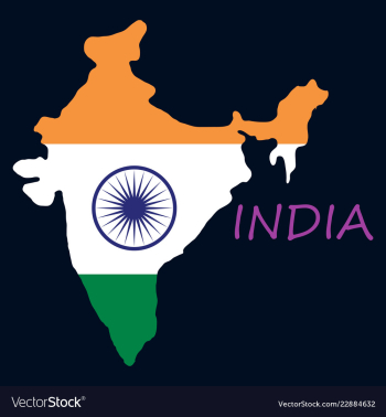 Flag map of india vector image Flag map of india vector image