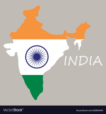 Flag map of india vector image Flag map of india vector image
