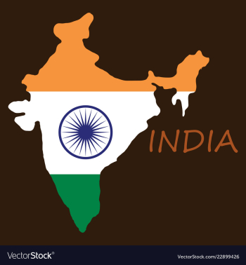Flag map of india vector image Flag map of india vector image