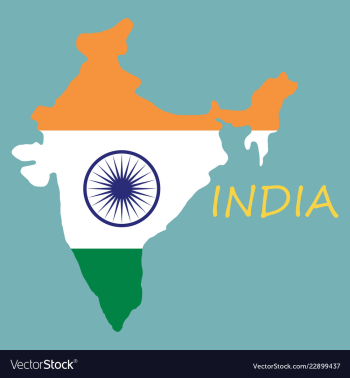 Flag map of india vector image Flag map of india vector image