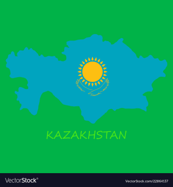 Flag map of kazakhstan vector image Flag map of kazakhstan vector image