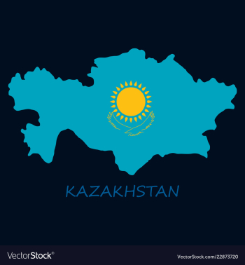 Flag map of kazakhstan vector image Flag map of kazakhstan vector image