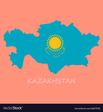 Flag map of kazakhstan vector image Flag map of kazakhstan vector image