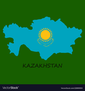 Flag map of kazakhstan vector image Flag map of kazakhstan vector image