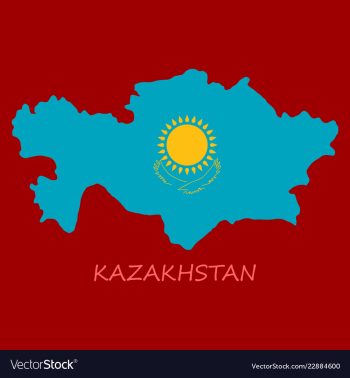 Flag map of kazakhstan vector image Flag map of kazakhstan vector image