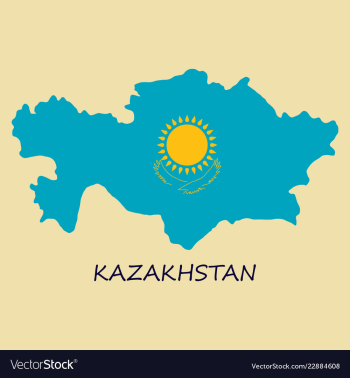 Flag map of kazakhstan vector image Flag map of kazakhstan vector image