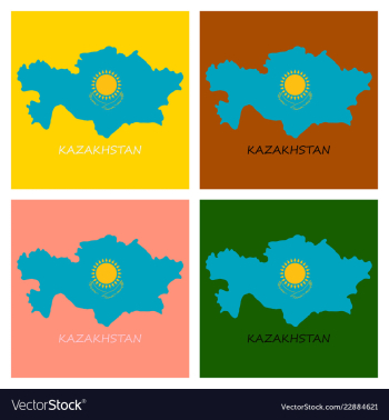 Flag map of kazakhstan vector image Flag map of kazakhstan vector image