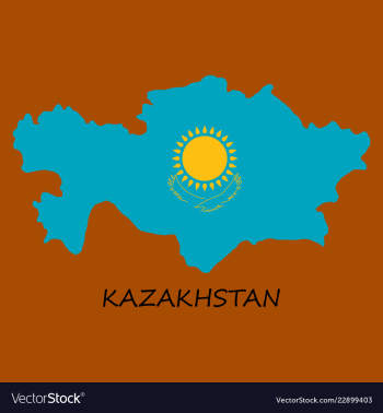 Flag map of kazakhstan vector image Flag map of kazakhstan vector image