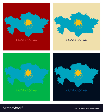 Flag map of kazakhstan vector image Flag map of kazakhstan vector image