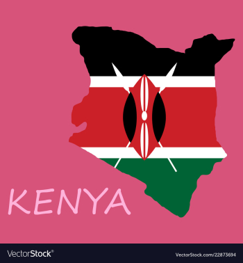 Flag map of kenya vector image Flag map of kenya vector image