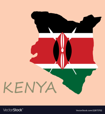 Flag map of kenya vector image Flag map of kenya vector image