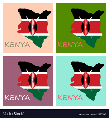 Flag map of kenya vector image Flag map of kenya vector image