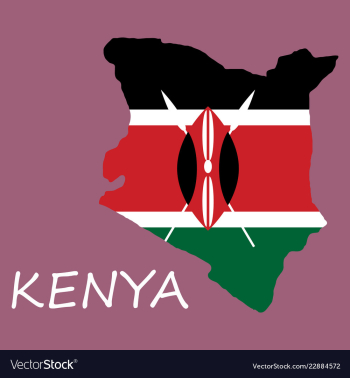 Flag map of kenya vector image Flag map of kenya vector image