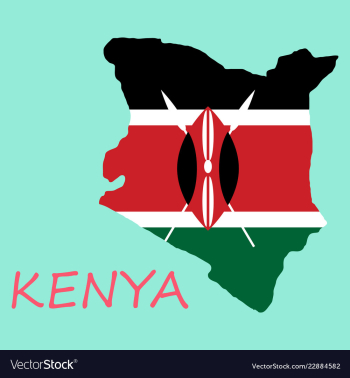 Flag map of kenya vector image Flag map of kenya vector image