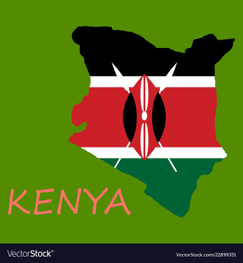 Flag map of kenya vector image Flag map of kenya vector image