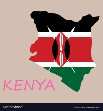 Flag map of kenya vector image Flag map of kenya vector image