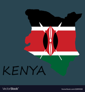Flag map of kenya vector image Flag map of kenya vector image