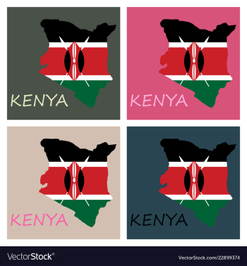 Flag map of kenya vector image Flag map of kenya vector image