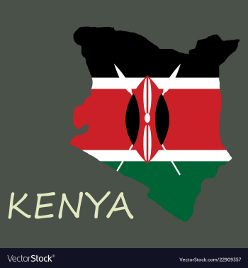 Flag map of kenya vector image Flag map of kenya vector image