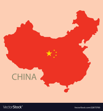Flag map of republic of china vector image Flag map of republic of china vector image