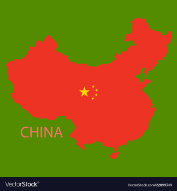 Flag map of republic of china vector image Flag map of republic of china vector image