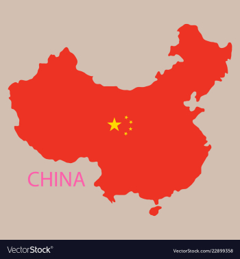Flag map of republic of china vector image Flag map of republic of china vector image