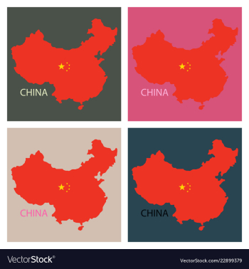 Flag map of republic of china vector image Flag map of republic of china vector image