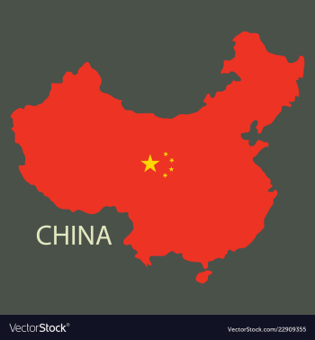 Flag map of republic of china vector image Flag map of republic of china vector image