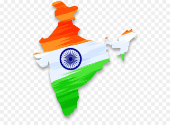 Flag of India Indian independence movement Indian Independence Day - Vector Map of India with Indian Falun 