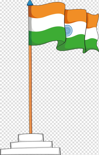 Flag of India with pole illustration, National flag Flag of India , India national flag transparent background PNG clipart