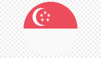 Flag of Singapore Emoji Lion head symbol of Singapore - vector flag 