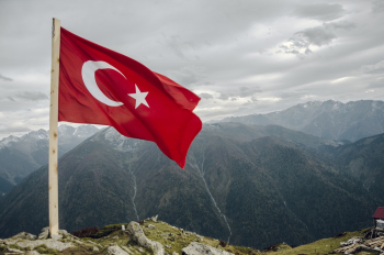 Flag of Turkey Across Mountain Flag of Turkey Across Mountain