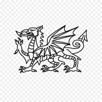 Flag of Wales Colour by Number Welsh Dragon Coloring book - flag 