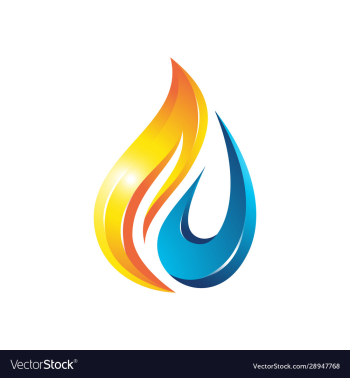 flame water drop 3d logo