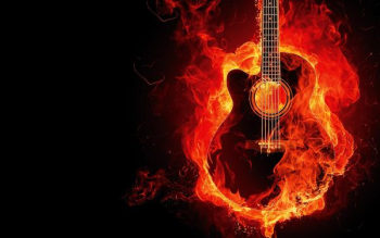 flaming guitar digital wallpaper flaming guitar digital wallpaper