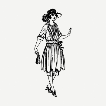 Flapper fashion drawing, vintage illustration | Free PSD - rawpixel Flapper fashion drawing, vintage illustration | Free PSD - rawpixel